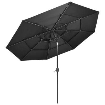 Garden Parasol, 3-Tier, Aluminium Pole, 3m, Anthracite