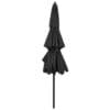 Garden Parasol, 3-Tier, Aluminium Pole, 3m, Anthracite