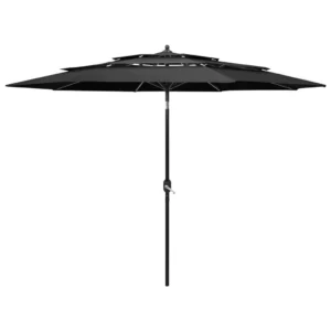 Garden Parasol, 3-Tier, Aluminium Pole, 3m, Anthracite