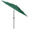 Garden Parasol, 3-Tier, Aluminium Pole, 3m, Green