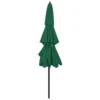 Garden Parasol, 3-Tier, Aluminium Pole, 3m, Green