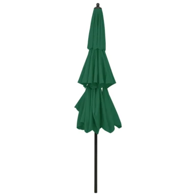 Garden Parasol, 3-Tier, Aluminium Pole, 3m, Green