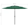 Garden Parasol, 3-Tier, Aluminium Pole, 3m, Green