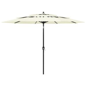 Garden Parasol, 3-Tier, Aluminium Pole, 3m, Sand