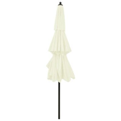 Garden Parasol, 3-Tier, Aluminium Pole, 3m, Sand